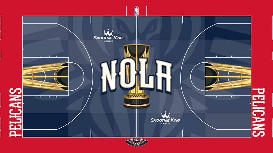 The NBA Cup court for the New Orleans Pelicans.