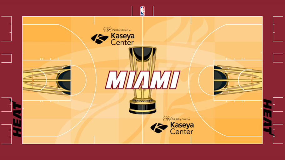 The NBA Cup court for the Miami Heat.