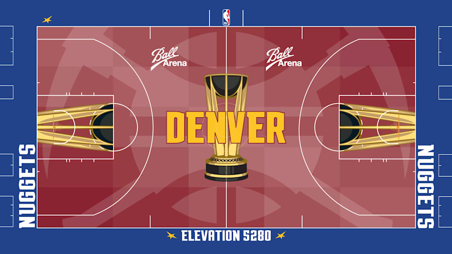 The NBA Cup court for the Denver Nuggets.