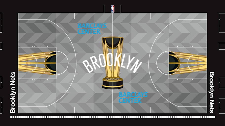 The NBA Cup court for the Brooklyn Nets.