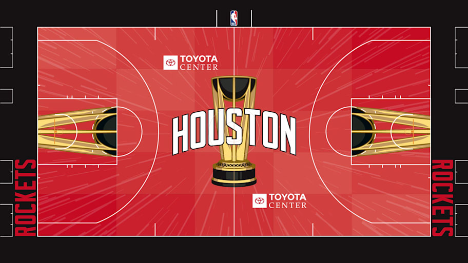 The NBA Cup court for the Houston Rockets.