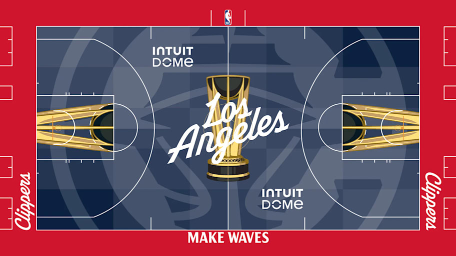 The NBA Cup court for the Los Angeles Clippers.