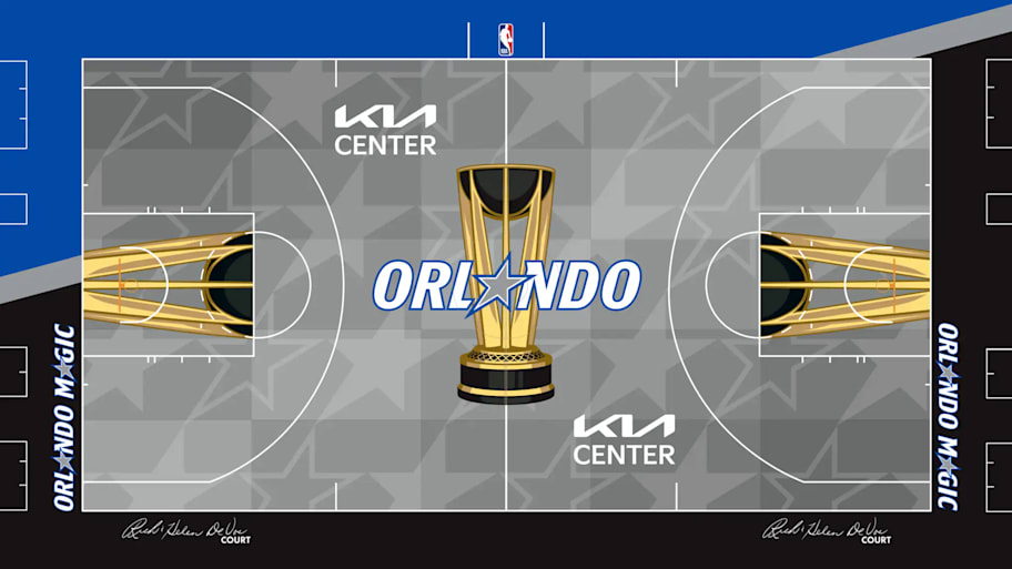 The NBA Cup court for the Orlando Magic.
