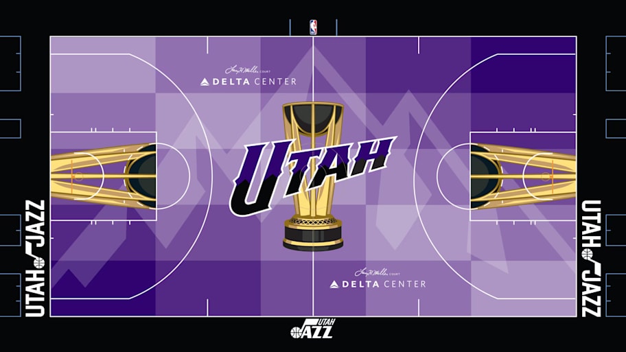 The NBA Cup court for the Utah Jazz.