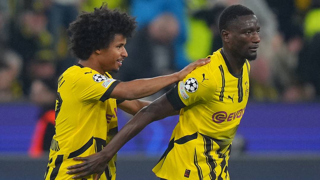 Ihre ungeklärte sportliche Zukunft blockiert beim BVB wichtige Millionen-Einnahmen: Karim Adeyemi (l.) und Serhou Guirassy