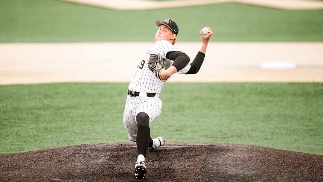 Wake Forest RHP Troy Dressler pitches during the third game against Florida State