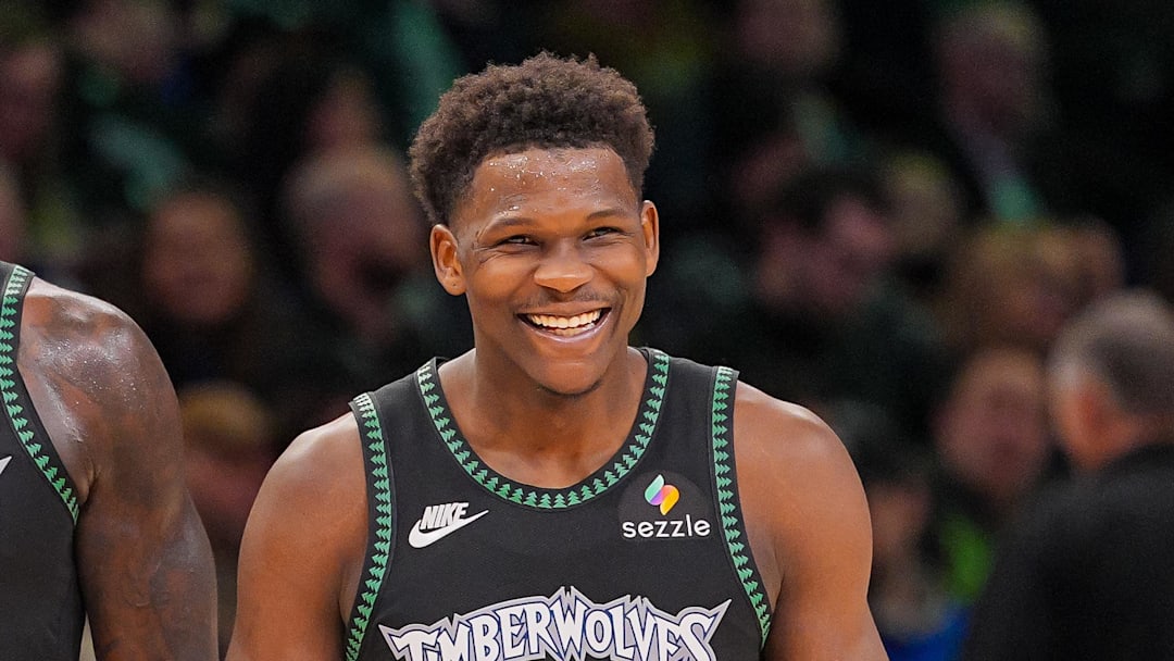 Feb 9, 2026; Minneapolis, Minnesota, USA; Minnesota Timberwolves forward Julius Randle (30) and guard Anthony Edwards (5) laugh after a timeout against the Atlanta Hawks in the fourth quarter at Target Center. Mandatory Credit: Brad Rempel-Imagn Images Feb 9, 2026; Minneapolis, Minnesota, USA; Minnesota Timberwolves forward Julius Randle (30) and guard Anthony Edwards (5) laugh after a timeout against the Atlanta Hawks in the fourth quarter at Target Center. Mandatory Credit: Brad Rempel-Imagn Images