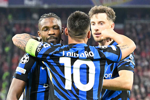 Marcus Thuram and Lautaro Martinez of Inter