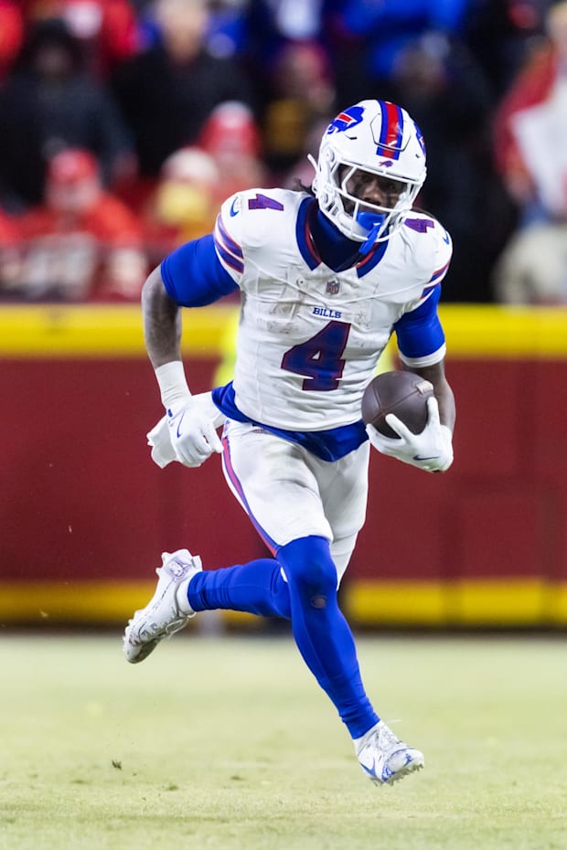 Buffalo Bills running back James Cook against the Kansas City Chiefs during the AFC Championship game