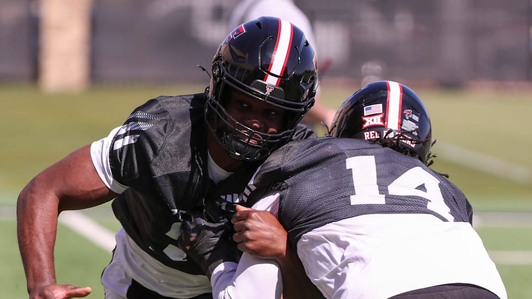 Stanford transfer David Bailey goes through a drill during Texas Tech's spring football practice