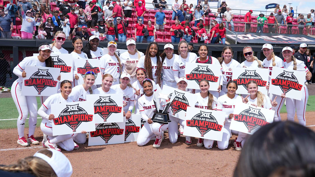 Texas Tech celebrates its regular season championship.