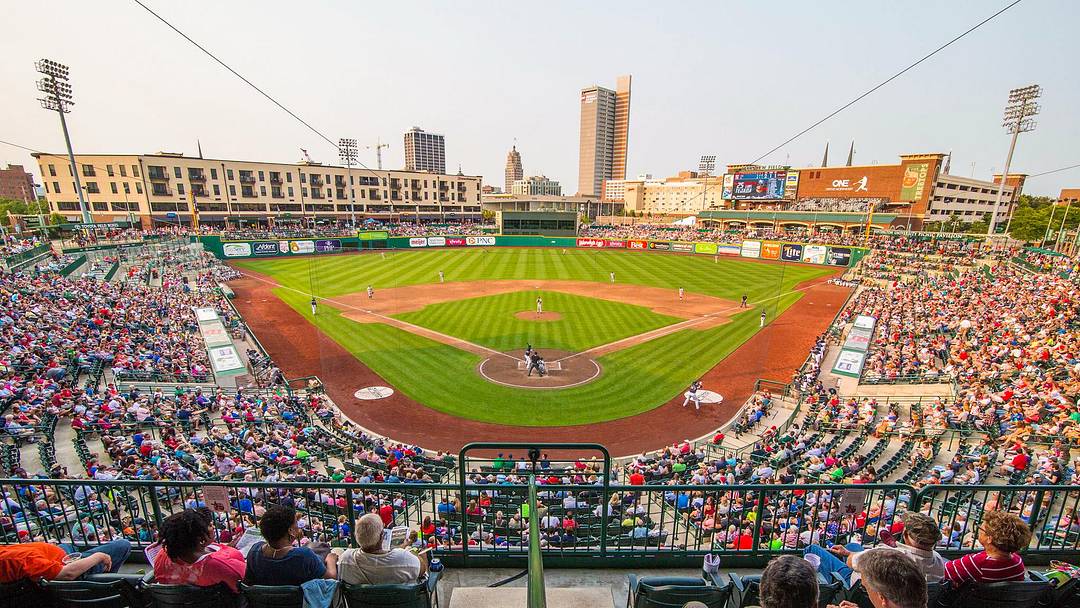 Baseball fans enjoy a game at Parkview Field in Fort Wayne's central business district. Home to the Class A Fort Wayne TinCaps, an affiliate of Major League Baseball   s San Diego Padres, Parkview Field has been recognized numerous times as one of the best minor-league ballparks in the United States. It also is the site of more than 400 non-baseball events each year.12 Parkview Field Fort Wayne