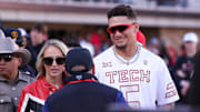 Patrick Mahomes (right) watched Texas Tech reach unprecedented heights Saturday.