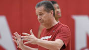 Arkansas Razorbacks coach John Calipari at practice at the Eddie Sutton Practice Center in Fayetteville, Ark.