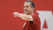 Razorbacks coach John Calipari at practice at the Eddie Sutton Practice Center in Fayetteville, Ark.