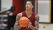 Razorbacks Trevon Brazile at practice at the Eddie Sutton Practice Center in Fayetteville, Ark.
