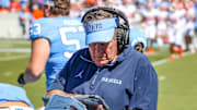 North Carolina head coach Bill Belichick during UNC's 38-10 loss to Clemson; Oct. 4, 2025