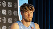 UNC center Henri Veesaar at ACC Tipoff; Oct. 7, 2025