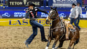 Lollipop and Shad Mayfield at the 2023 Wrangler National Finals