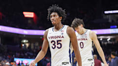 Leon Bond III walks off the floor during the Virginia men's basketball game against NC Central at John Paul Jones Arena.
