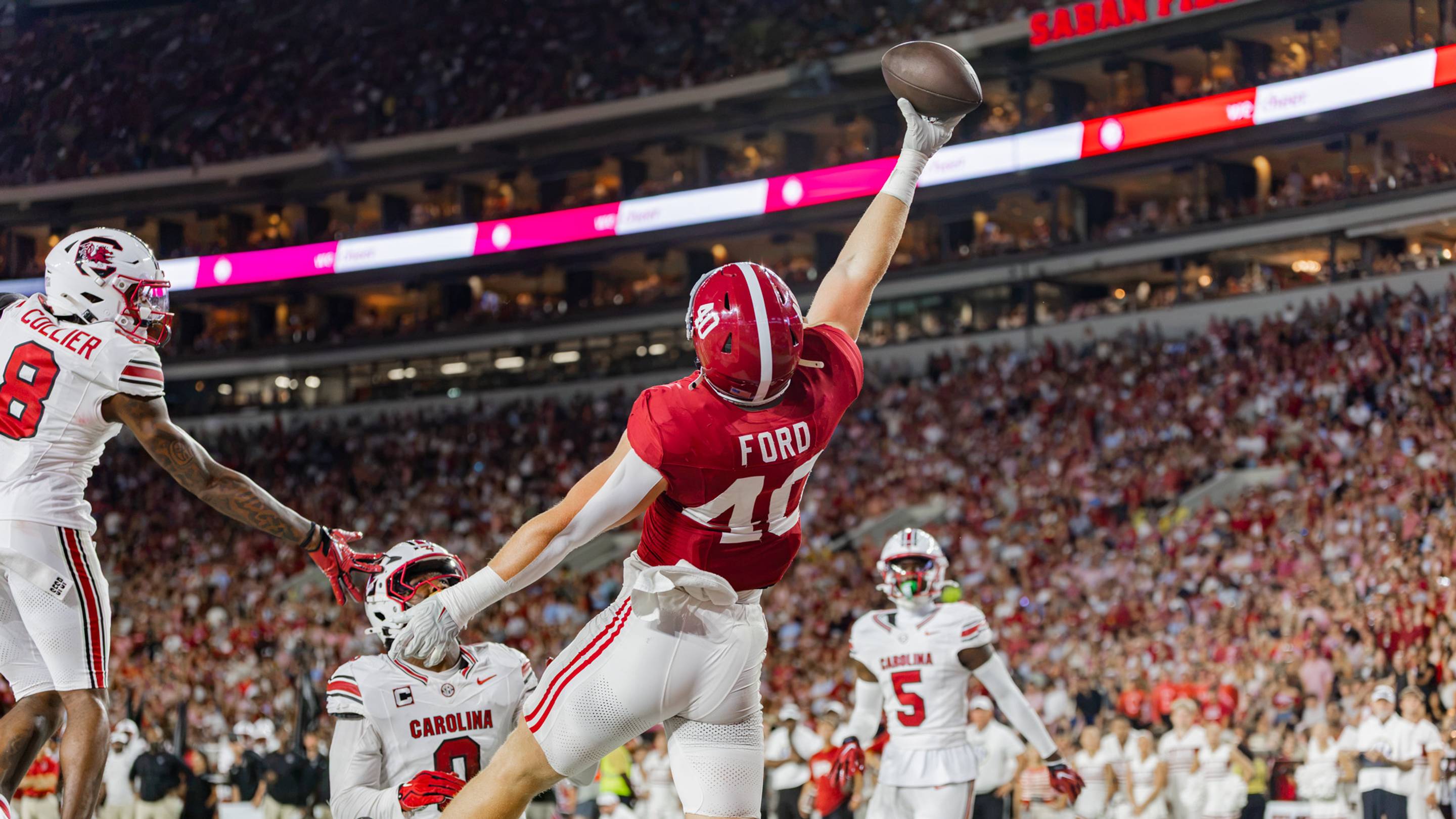 Josh Ford's 'Spider-Man' Catch Highlights the Tight End Room's Great Night