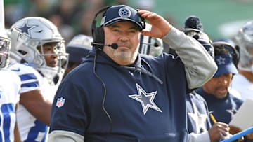 Former Dallas Cowboys head coach Mike McCarthy on the sidelines against the Philadelphia Eagles at Lincoln Financial Field.
