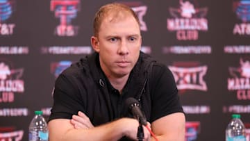Texas Tech football defensive coordinator Shiel Wood speaks during his introductory press conference, Thursday, Dec. 12, 2024, in the South End Zone Building at Jones AT&T Stadium.