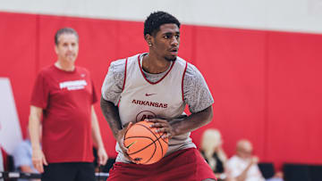 Arkansas Razorbacks forward Billy Richmond during summer practices at the Eddie Sutton Practice Court in Fayetteville, Ark.