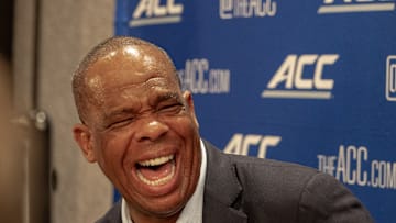 North Carolina head coach Hubert Davis at the 2025 ACC Tipoff 
