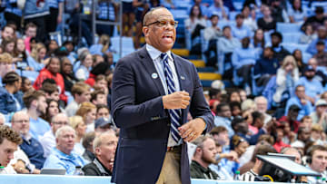 North Carolina head coach Hubert Davis during UNC's 95-53 win over Winston-Salem State in an exhibition game on Oct. 29, 2025