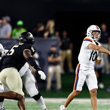 Through the first two games of the season, Virginia quarterback Anthony Colandrea is on pace for nearly 4,000 passing yards.