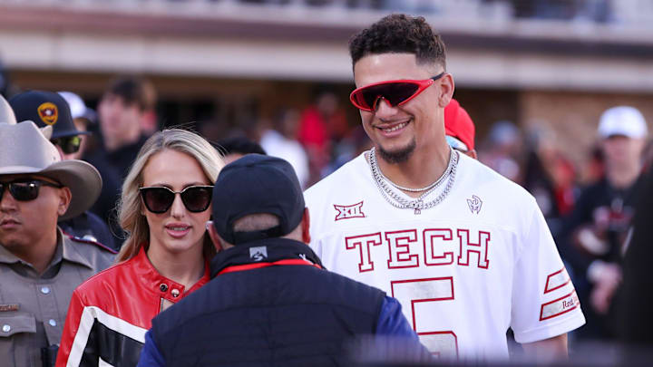 Patrick Mahomes (right) watched Texas Tech reach unprecedented heights Saturday.