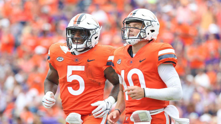 Anthony Colandrea and Kobe Pace look to lead the Virginia offense to victory. 