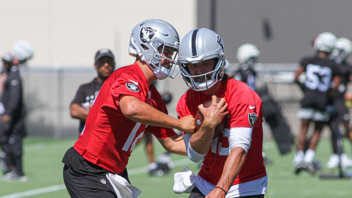 Las Vegas Raiders QBs Aidan O'Connell, Gardner Minshew