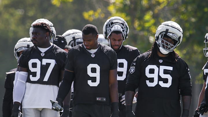 Las Vegas Raiders DE Janarius Robinson, DE Tyree Wilson, and DT John Jenkins