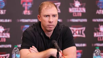 Texas Tech football defensive coordinator Shiel Wood speks during his introductory press conference, Thursday, Dec. 12, 2024, in the South End Zone Building at Jones AT&T Stadium.