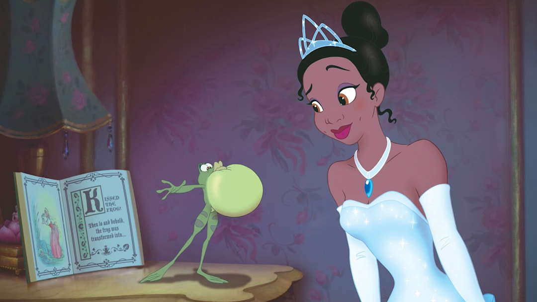 THE PRINCESS AND THE FROG - Down in New Orleans during the fabulous Jazz Age, young Princess Tiana searches for true love and comes face-to-face with snooty debutante Charlotte, ancient voodoo priestess Mama Odie and the evil Dr. Facilier. But with the help of her mother, a crooning alligator and other friends, Tiana's fairy-tale dreams may come true after all in this Oscar nominee. (Disney)
PRINCE NAVEEN, TIANA