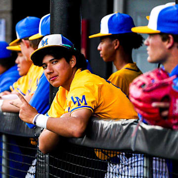 La Mirada baseball player strikes a pose during a game at the 2025 Boras Classic.