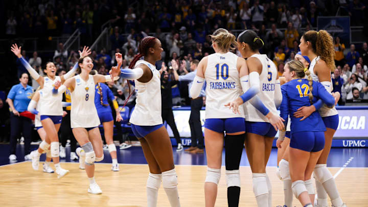 Pitt Volleyball Celebrates a Win Pitt Volleyball Celebrates a Win