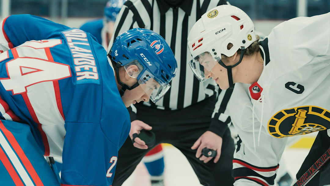 Hudson Williams as Shane Hollander and Connor Storrie as Ilya Rozanov in Heated Rivalry Hudson Williams as Shane Hollander and Connor Storrie as Ilya Rozanov in Heated Rivalry