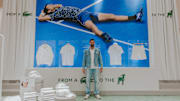 Novak Djokovic visits the Lacoste flagship store on Fifth Avenue.