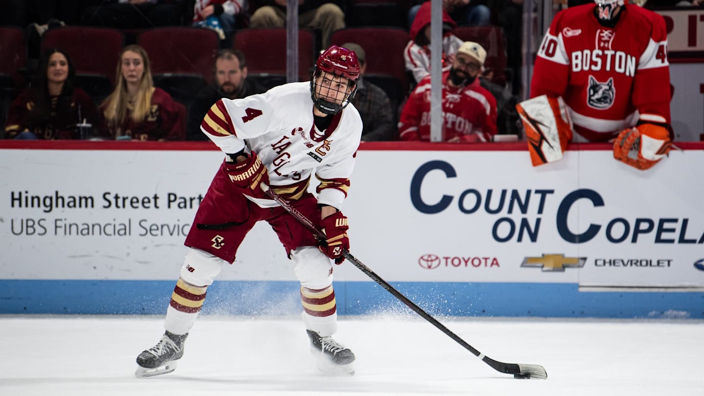 Five Unanswered Goals Give No. 1 Boston College Men’s Hockey Win Over No. 8 Boston University