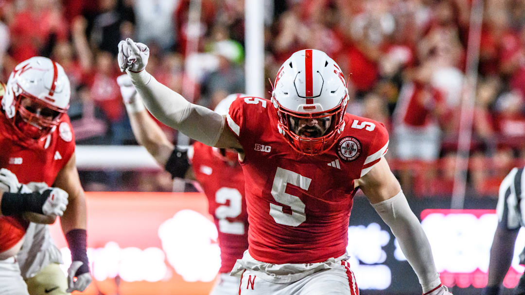 John Bullock (5) celebrates a stop on 4th and 1. 