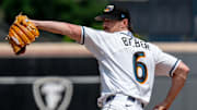 Guardians starting pitcher Shane Bieber makes a rehab start for the Akron RubberDucks on July 29, 2025, at Canal Park.
