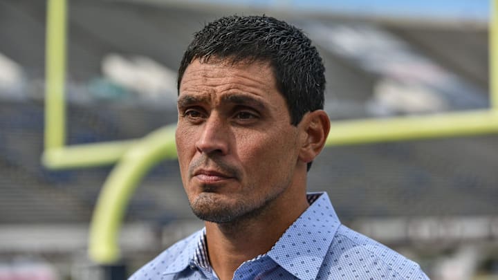 David Pollack, ESPN college football analyst and former NFL linebacker, speaks to the media ahead of GameDay at Veterans Memorial Stadium in Jackson, Miss., Friday, October 28, 2022. Jackson State will host ESPN's GameDay at the stadium on Saturday, October 29.

TCL PreGameDay 210