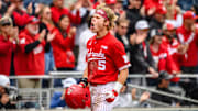 Robby Bolin celebrates tacking on another Husker run. 