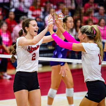 Nebraska setter Bergen Reilly (2) has the Husker offense hitting at a nation-leading .339 hitting percentage entering the weekend.