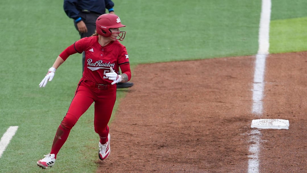 Texas Tech's Kaitlyn Terry heads for home against Baylor during a Big 12 Conference softball game, Friday, May 1, 2026, at Tracy Sellers Field. Texas Tech's Kaitlyn Terry heads for home against Baylor during a Big 12 Conference softball game, Friday, May 1, 2026, at Tracy Sellers Field.
