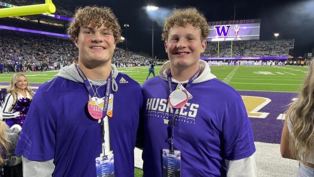 The Colman-Brusa brothers, Lowen and Derek, take in a Husky game and unofficial visit together. 
