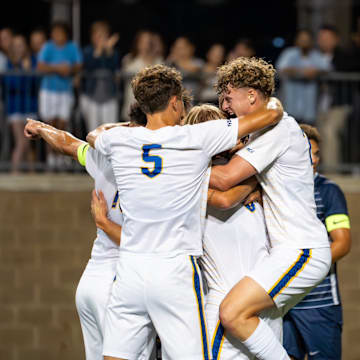 Pitt Men's Soccer Celebrates A Goal 